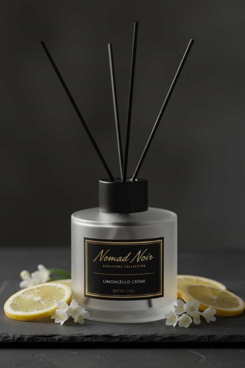 Limoncello Crème – Nomad Noir Reed Diffuser Angle View