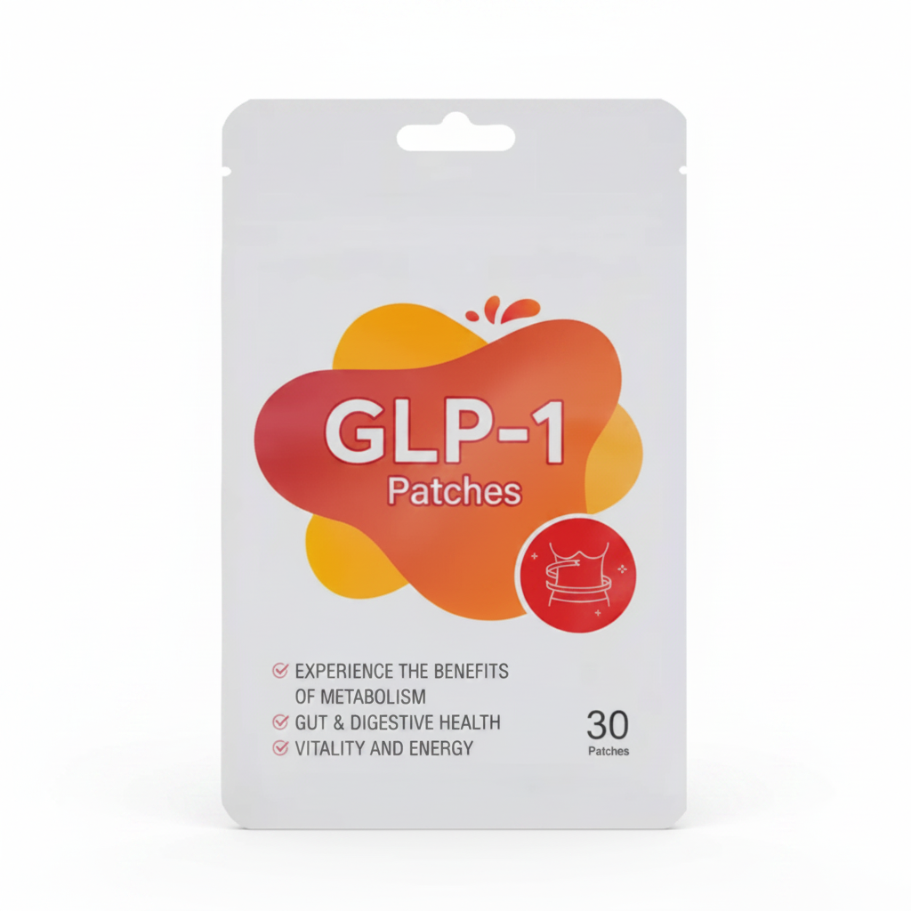 GLP-1 Patches product packaging studio shot