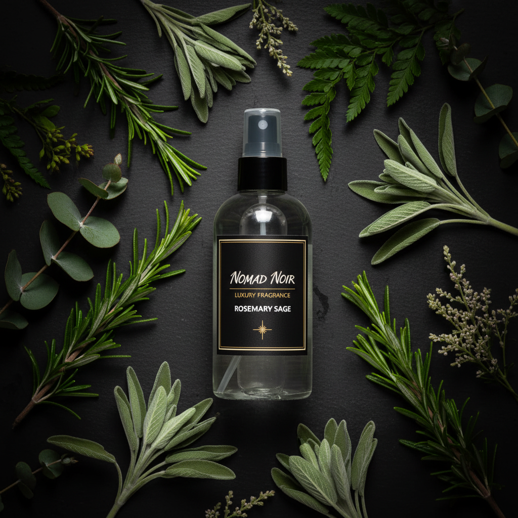 Rosemary Sage – Nomad Noir Room Spray Flatlay