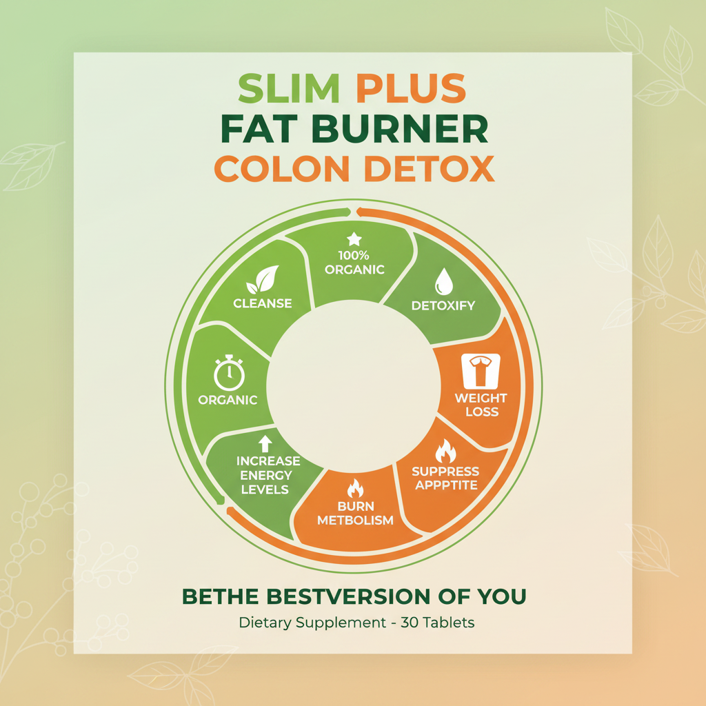 Slim Plus Fat Burner benefits infographic with all 6 key claims