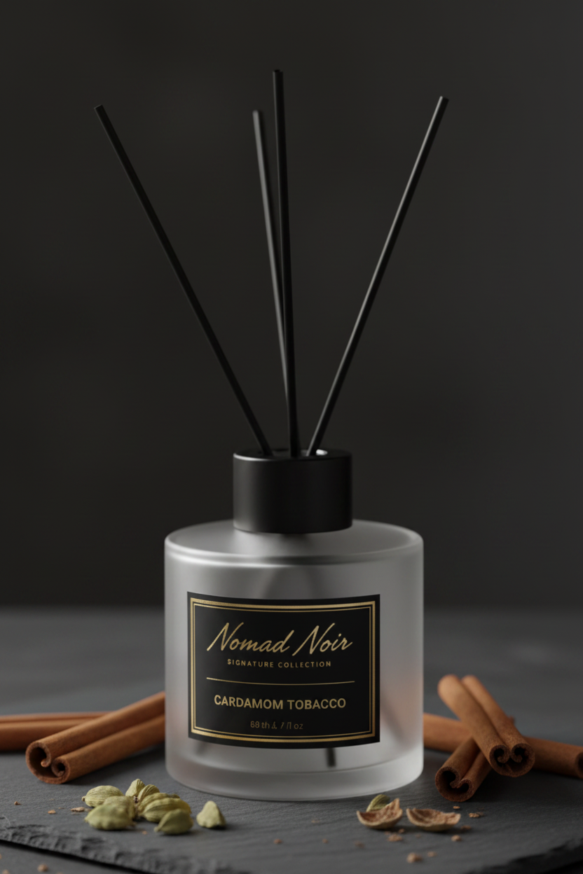 Cardamom Tobacco – Nomad Noir Reed Diffuser Angle View