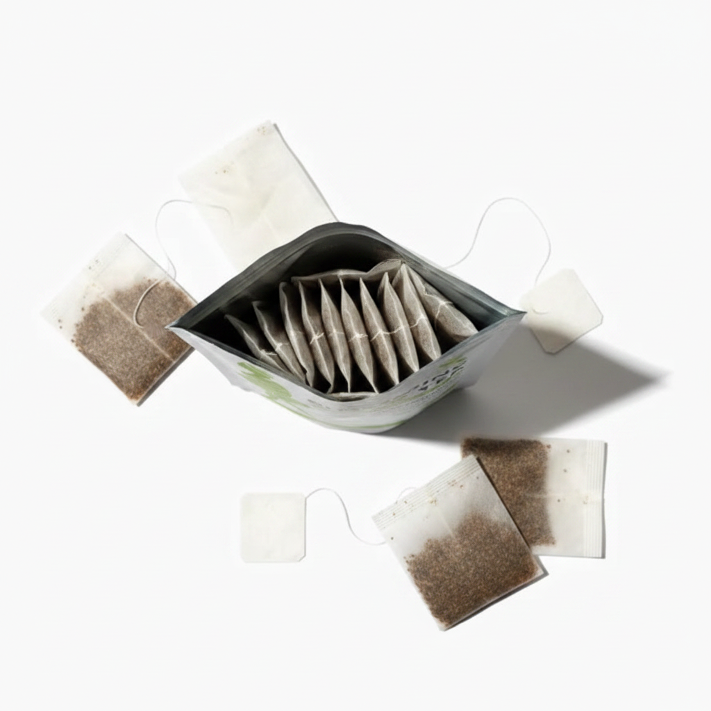 Slimming Tea pouch open showing individual tea bags