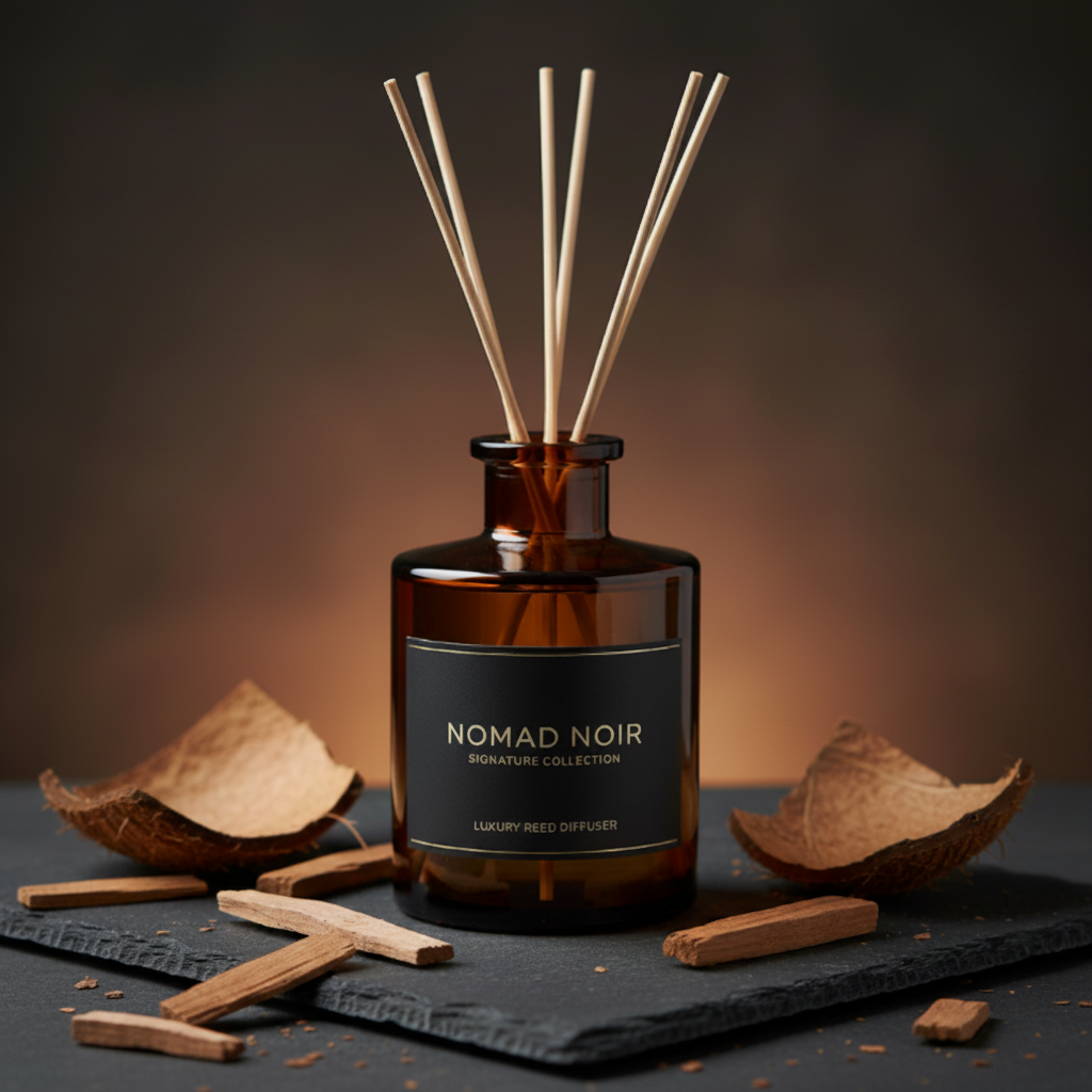Nomad Noir reed diffuser close-up detail shot