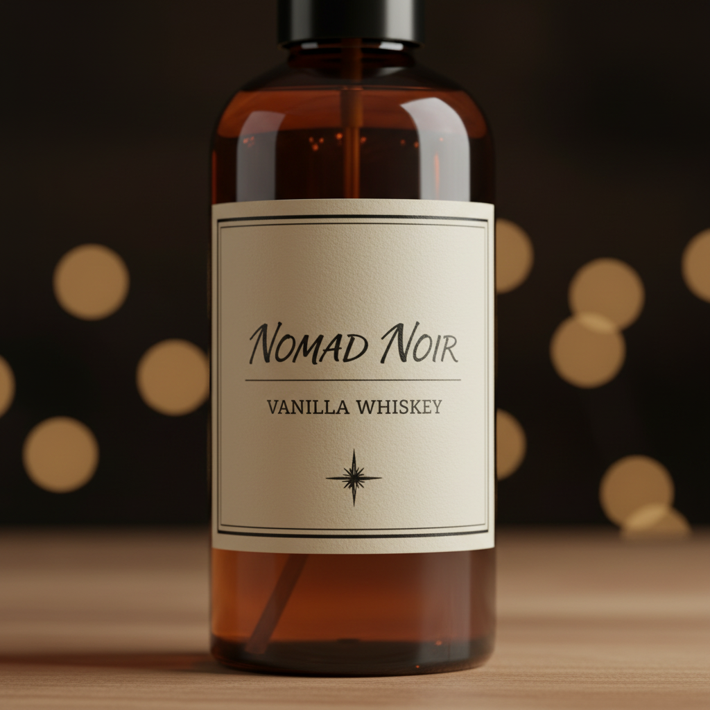 Vanilla Whiskey Room Spray – Label Close-Up