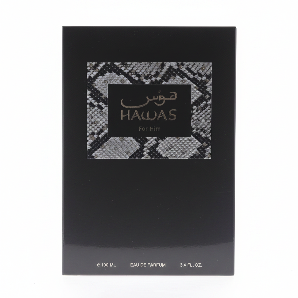 Hawas For Him packaging studio shot
