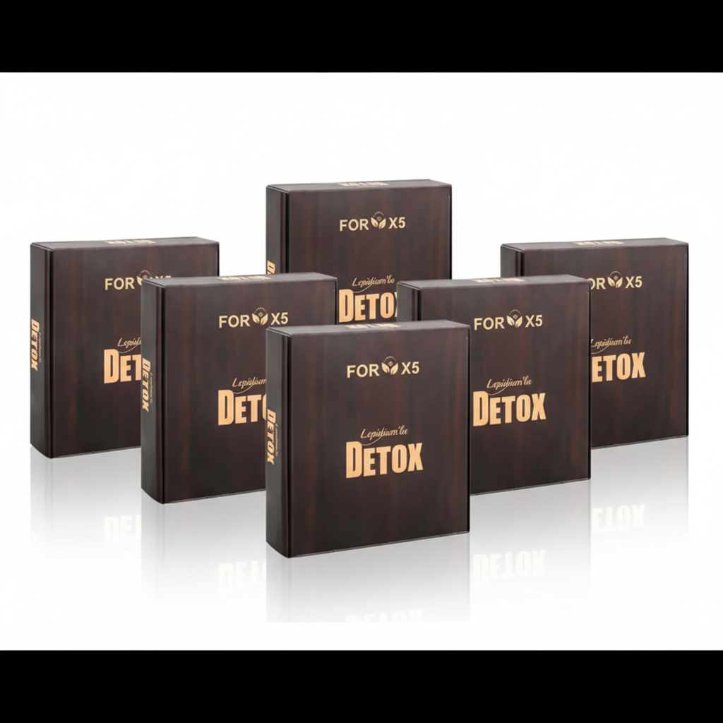 For X5 Lepidium Detox packaging studio shot