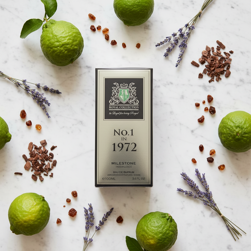 Royal Collection lifestyle flat lay with bergamot and lavender