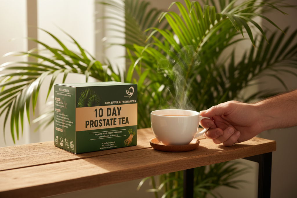10 Day Prostate Tea morning wellness lifestyle shot