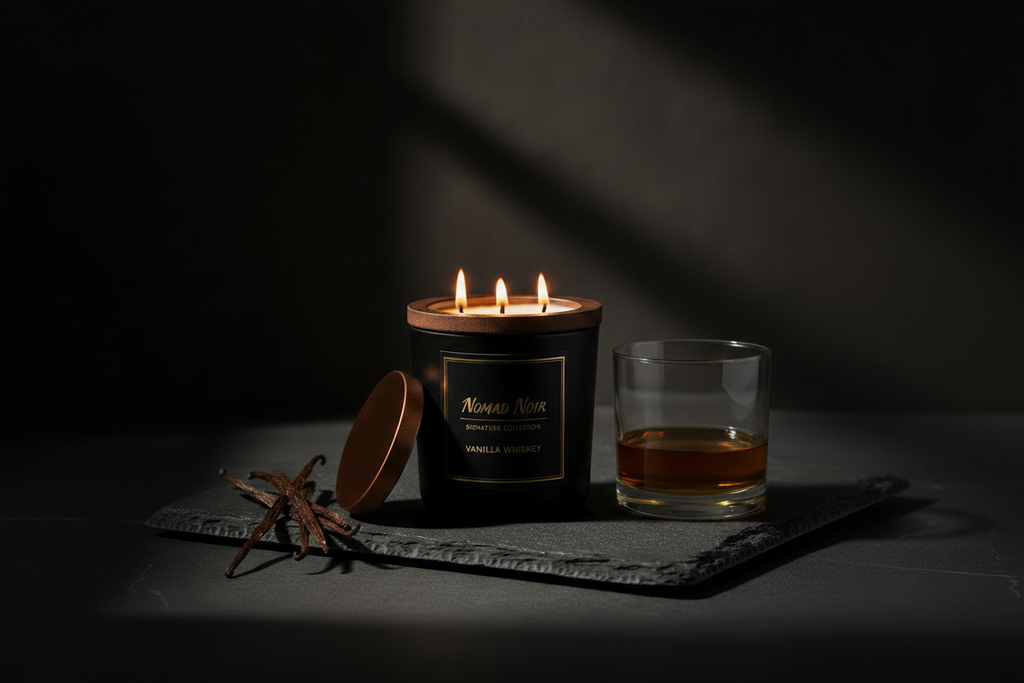 Vanilla Whiskey – Nomad Noir Black Jar Candle Lifestyle