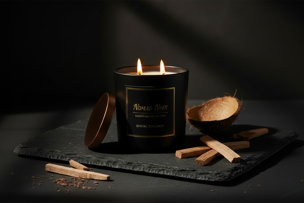 Santal Coconut – Nomad Noir Black Jar Candle Lifestyle