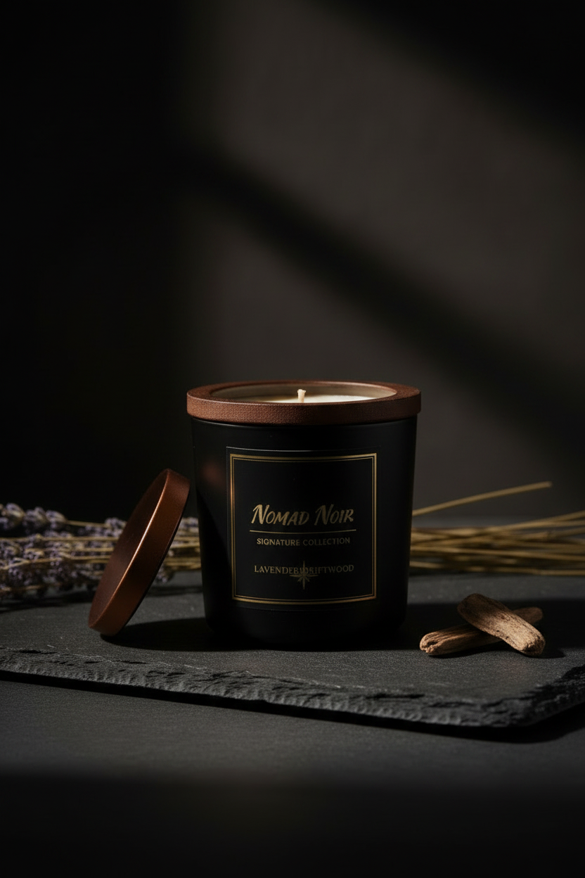 Lavender Driftwood – Nomad Noir Black Jar Candle