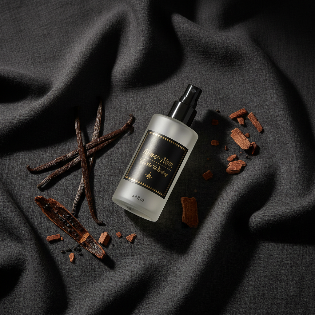 Vanilla Whiskey Room Spray – Flat Lay