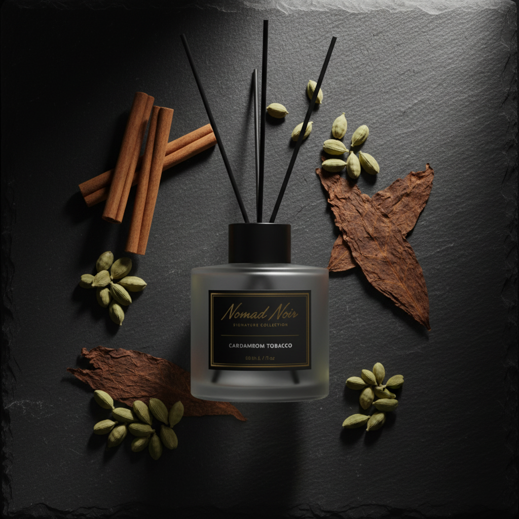 Cardamom Tobacco – Nomad Noir Reed Diffuser Flatlay