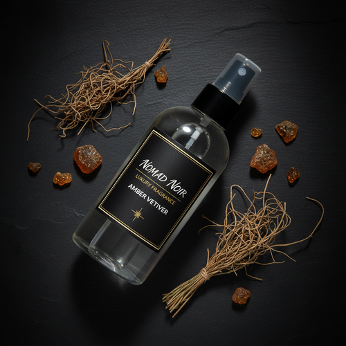 Amber Vetiver – Nomad Noir Room Spray Flatlay