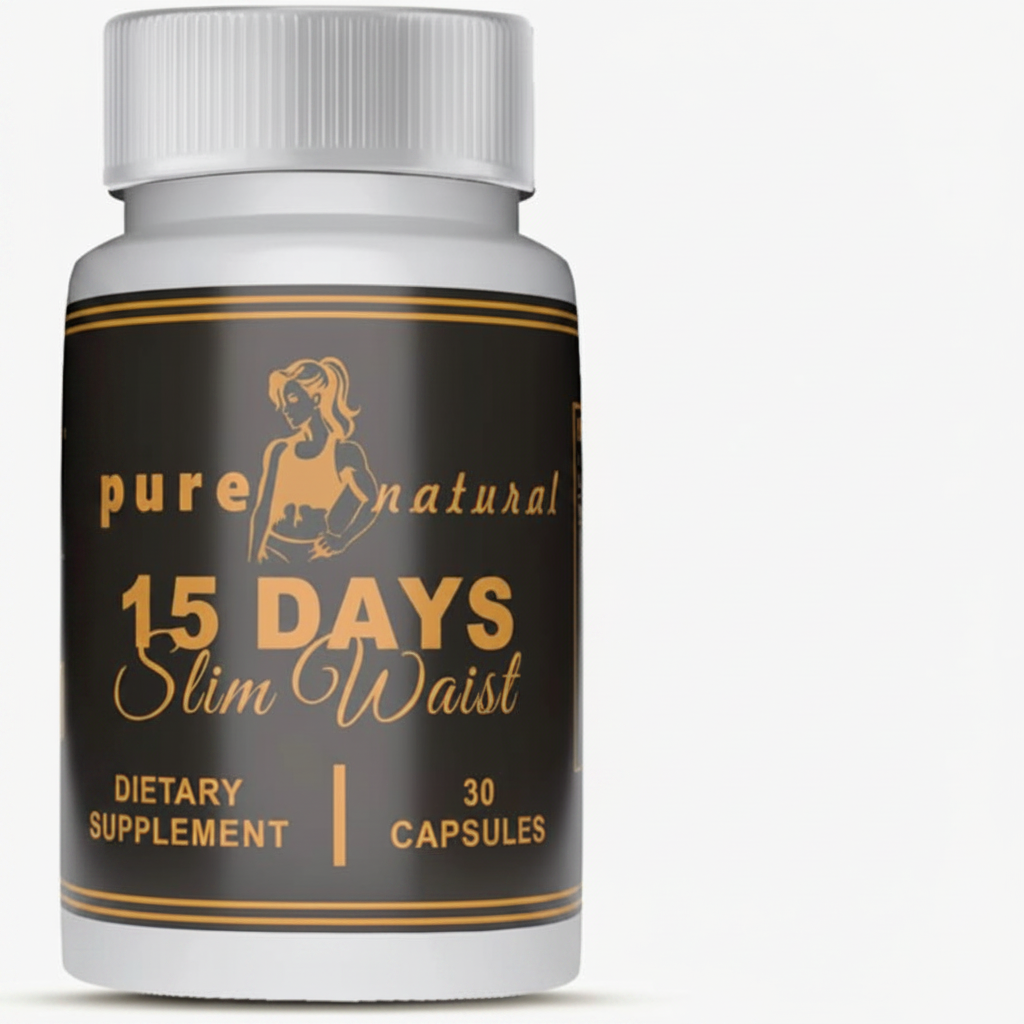 15 Days Slim Waist supplement bottle studio shot